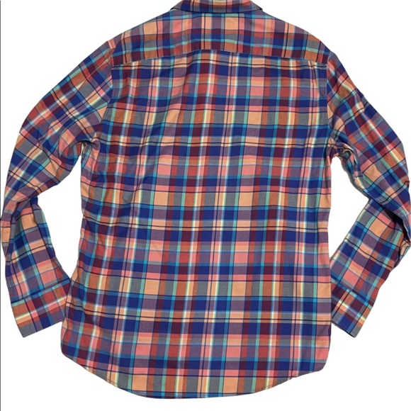 Jack Wills Plaid Bright Long Sleeve Button Up Shirt Men Size L 100% Cotton - Picture 8 of 8